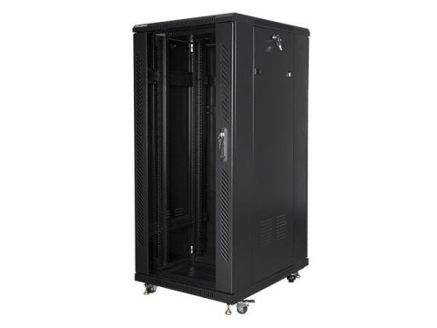 Szafa instalacyjna Rack stojąca 19" 27U 600x800 czarna Lanberg (flat pack) Szafa instalacyjna Rack stojąca 19" 27U 600x800 czarna Lanberg (flat pack)