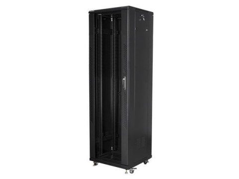 Szafa instalacyjna Rack stojąca 19" 42U 600x600 czarna Lanberg (flat pack) Szafa instalacyjna Rack stojąca 19" 42U 600x600 czarna Lanberg (flat pack)