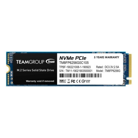 Dysk SSD Team Group MP33 256GB M.2 2280 PCIe NVMe (1600/1000 MB/s) Dysk SSD Team Group MP33 256GB M.2 2280 PCIe NVMe (1600/1000 MB/s)