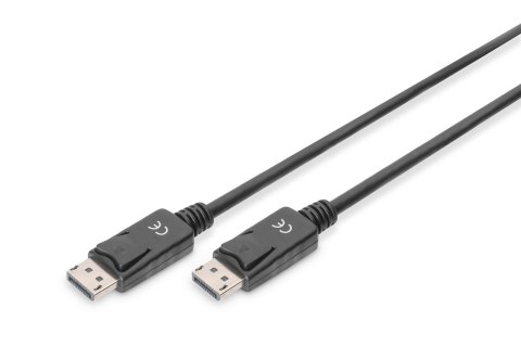 Kabel DisplayPort DIGITUS z zatrzaskami 1080p 60Hz FHD Typ DP/DP M/M czarny 10m Kabel DisplayPort DIGITUS z zatrzaskami 1080p 60Hz FHD Typ DP/DP M/M czarny 10m