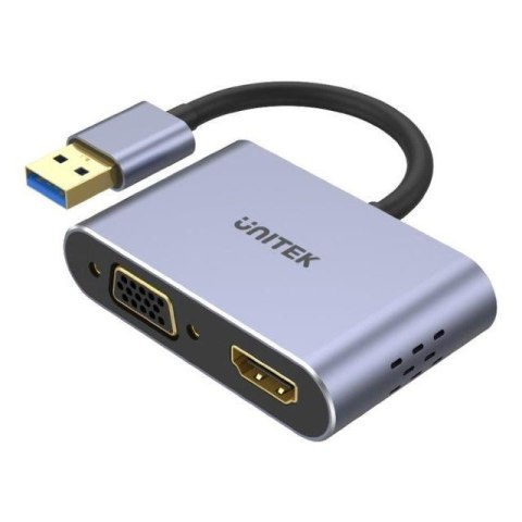 Kabel adapter Unitek V1304A USB-A - HDMI, VGA, fullHD Kabel adapter Unitek V1304A USB-A - HDMI, VGA, fullHD