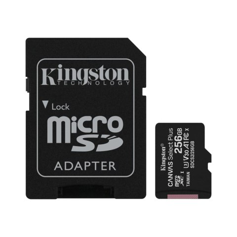 Karta pamięci Kingston microSD Canvas Select Plus 256GB Class 10 + adapter Karta pamięci Kingston microSD Canvas Select Plus 256GB Class 10 + adapter