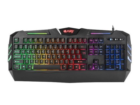 Klawiatura przewodowa Fury Spitfire Gaming podświetlana czarna Klawiatura przewodowa Fury Spitfire Gaming podświetlana czarna