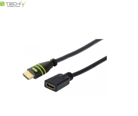 Przedłużacz HDMI Techly HDMI-HDMI M/F Ethernet 3D 4K, 5m, czarny Przedłużacz HDMI Techly HDMI-HDMI M/F Ethernet 3D 4K, 5m, czarny