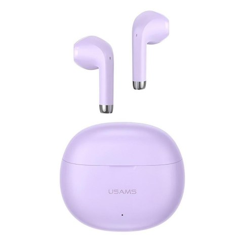Słuchawki z mikrofonem Usams Rhymbo Series TWS Bluetooth + stacja dokująca - fioletowe Słuchawki z mikrofonem Usams Rhymbo Series TWS Bluetooth + stacja dokująca - fioletowe