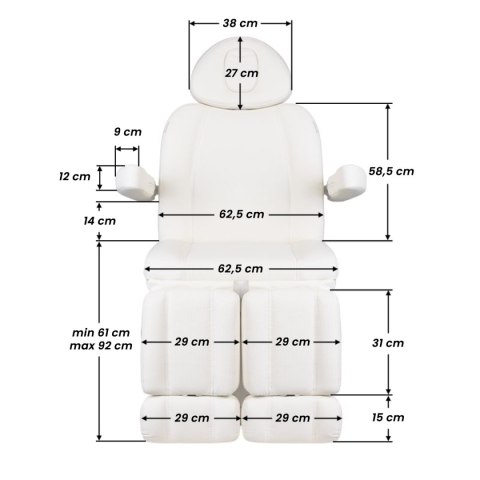 Fotel kosmetyczny elektr. Azzurro 708BS Exclusive pedi pro 3 siln. podgrzewany Fotel kosmetyczny elektr. Azzurro 708BS Exclusive pedi pro 3 siln. podgrzewany