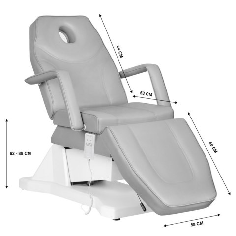 Sillon fotel kosmetyczny elektryczny Soft 1 siln. szary Sillon fotel kosmetyczny elektryczny Soft 1 siln. szary