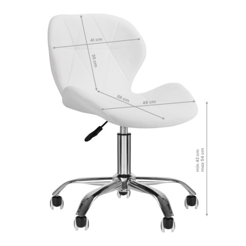 Taboret kosmetyczny QS-06 biały Taboret kosmetyczny QS-06 biały