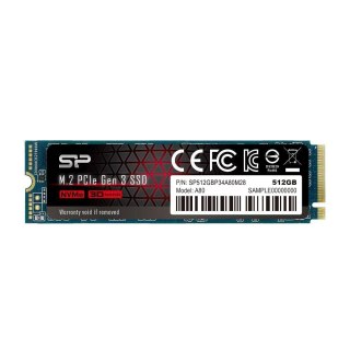 Dysk SSD Silicon Power A80 512GB M.2 2280 PCIe Gen3x4 NVMe (3400/3000 MB/s)
