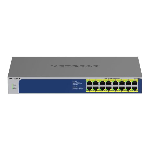 Switch niezarządzalny Netgear GS516PP 16x 10M/100M/1G PoE+ 260W Switch niezarządzalny Netgear GS516PP 16x 10M/100M/1G PoE+ 260W