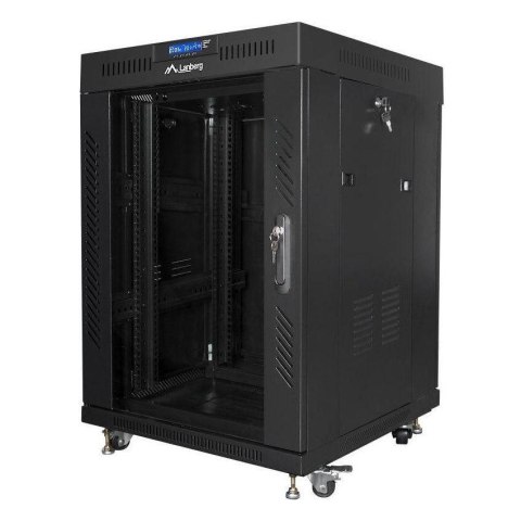 Szafa instalacyjna Rack stojąca 19" 15U 800x1000 Drzwi Szklane czarna Lanberg (flat pack) LCD Szafa instalacyjna Rack stojąca 19" 15U 800x1000 Drzwi Szklane czarna Lanberg (flat pack) LCD