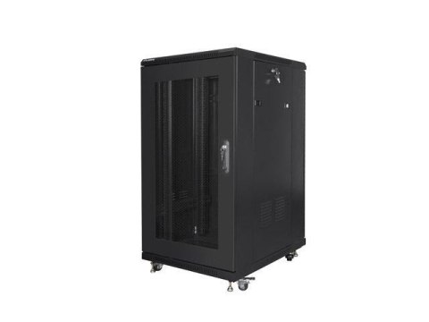 Szafa instalacyjna Rack stojąca 19" 22U 800x800 czarna drzwi perforowane Lanberg (flat pack) Szafa instalacyjna Rack stojąca 19" 22U 800x800 czarna drzwi perforowane Lanberg (flat pack)