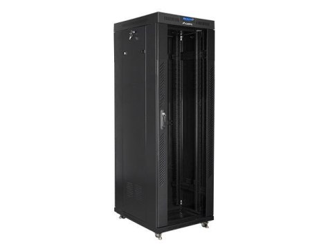 Szafa instalacyjna Rack stojąca 19" 37U 600x800 czarna drzwi szklane LCD Lanberg (flat pack) Szafa instalacyjna Rack stojąca 19" 37U 600x800 czarna drzwi szklane LCD Lanberg (flat pack)