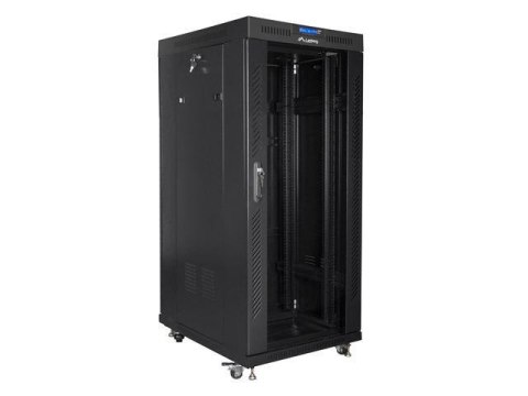 Szafa instalacyjna Rack stojąca 19" 37U 800x1000 czarna drzwi szklane LCD Lanberg (flat pack) Szafa instalacyjna Rack stojąca 19" 37U 800x1000 czarna drzwi szklane LCD Lanberg (flat pack)