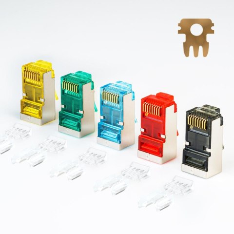 Wtyk RJ45 FTP STP kat. 6A, drut, Netrack, kolor MIX (100 szt) Wtyk RJ45 FTP STP kat. 6A, drut, Netrack, kolor MIX (100 szt)