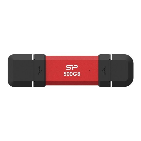 Dysk zewnętrzny SSD Silicon Power DS72 500GB USB-A USB-C (1050/850 MB/s) czerwony Dysk zewnętrzny SSD Silicon Power DS72 500GB USB-A USB-C (1050/850 MB/s) czerwony