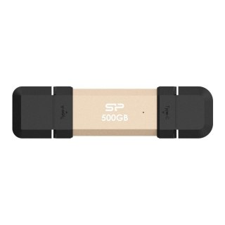 Dysk zewnętrzny SSD Silicon Power DS72 500GB USB-A USB-C (1050/850 MB/s) złoty