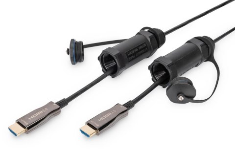 Kabel DIGITUS połączeniowy hybrydowy AOC IP68 wzmocniony HDMI 2.0 Premium High Speed 4K60Hz HDMI A/HDMI A M/M czarny 15m Kabel DIGITUS połączeniowy hybrydowy AOC IP68 wzmocniony HDMI 2.0 Premium High Speed 4K60Hz HDMI A/HDMI A M/M czarny 15m