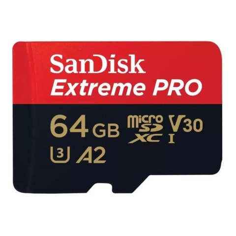 Karta pamięci MicroSDXC SanDisk EXTREME PRO 64GB 200/90 MB/s A2 C10 V30 UHS-I U3 Karta pamięci MicroSDXC SanDisk EXTREME PRO 64GB 200/90 MB/s A2 C10 V30 UHS-I U3