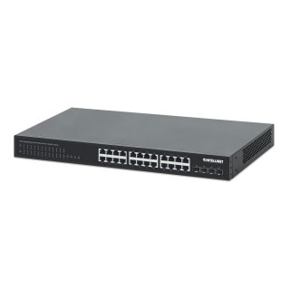 Switch niezarządzalny Intellinet 24x 10/100/1000 Mbps PoE+ 370W + 4x SFP+ 10G Uplink, Rack 19"