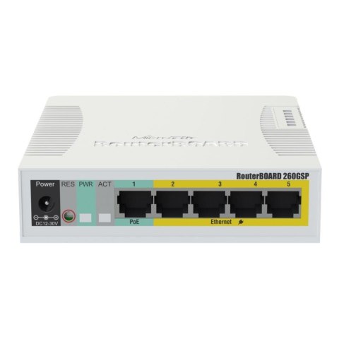 Switch zarządzalny MikroTik RB260GSP 5x1GbE 1xSFP PoE Switch zarządzalny MikroTik RB260GSP 5x1GbE 1xSFP PoE