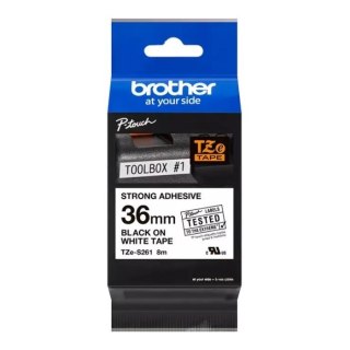 Taśma Brother TZe-S261 36mm x 8m (TZES261) - biała, czarny nadruk