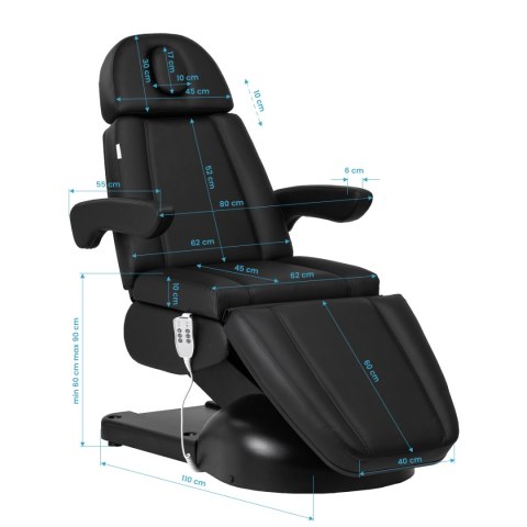 Fotel kosmetyczny Azzurro Lux 3m czarny Fotel kosmetyczny Azzurro Lux 3m czarny
