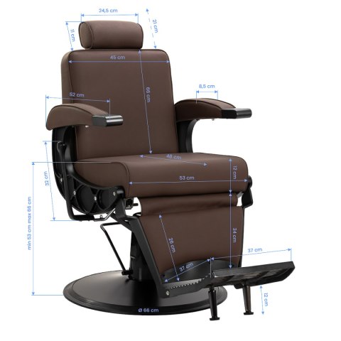 Gabbiano fotel barberski Continental brązowy Gabbiano fotel barberski Continental brązowy