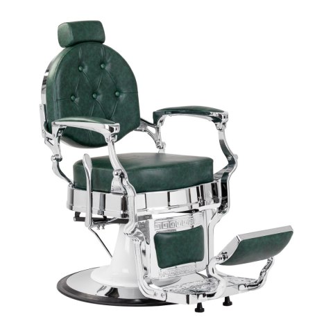 Gabbiano fotel barberski President Zielony z chromowaną ramą Gabbiano fotel barberski President Zielony z chromowaną ramą