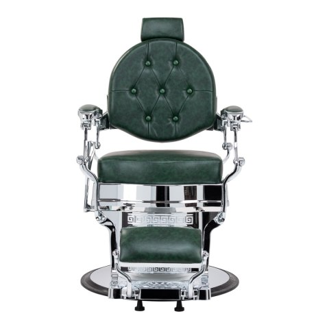 Gabbiano fotel barberski President Zielony z chromowaną ramą Gabbiano fotel barberski President Zielony z chromowaną ramą