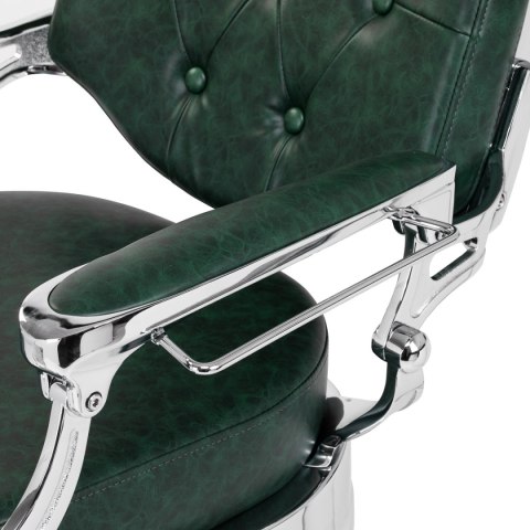 Gabbiano fotel barberski President Zielony z chromowaną ramą Gabbiano fotel barberski President Zielony z chromowaną ramą