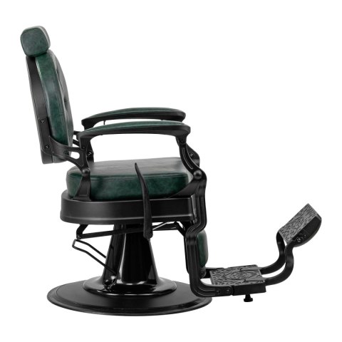 Gabbiano fotel barberski President zielony z czarną ramą Gabbiano fotel barberski President zielony z czarną ramą