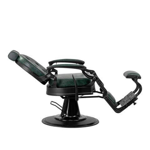 Gabbiano fotel barberski President zielony z czarną ramą Gabbiano fotel barberski President zielony z czarną ramą