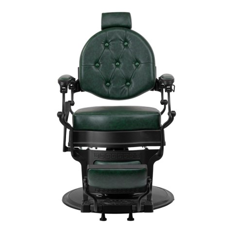 Gabbiano fotel barberski President zielony z czarną ramą Gabbiano fotel barberski President zielony z czarną ramą