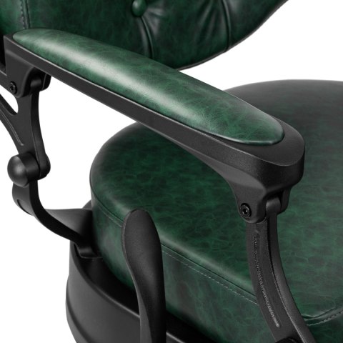 Gabbiano fotel barberski President zielony z czarną ramą Gabbiano fotel barberski President zielony z czarną ramą