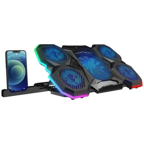 Podstawka chłodząca Rampage AD-RC14 X-RANGER pod laptop 9-17" RGB regulowana cicha Podstawka chłodząca Rampage AD-RC14 X-RANGER pod laptop 9-17" RGB regulowana cicha