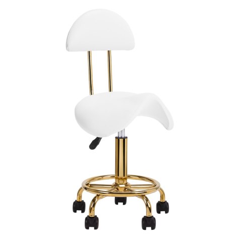 Taboret kosmetyczny 6001-G złoto - biały 2 gat. Taboret kosmetyczny 6001-G złoto - biały 2 gat.