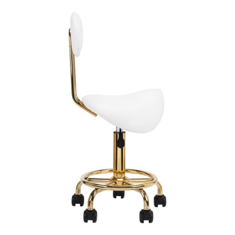 Taboret kosmetyczny 6001-G złoto - biały 2 gat. Taboret kosmetyczny 6001-G złoto - biały 2 gat.