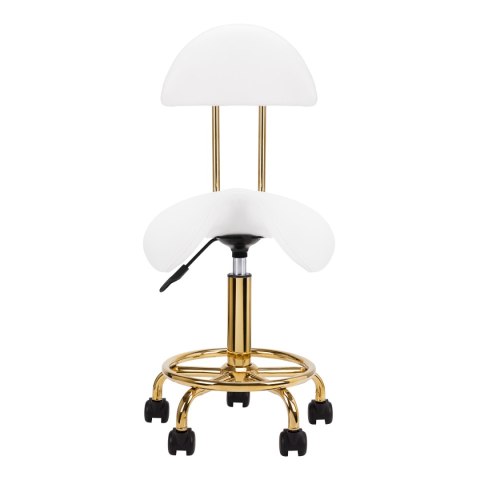 Taboret kosmetyczny 6001-G złoto - biały 2 gat. Taboret kosmetyczny 6001-G złoto - biały 2 gat.
