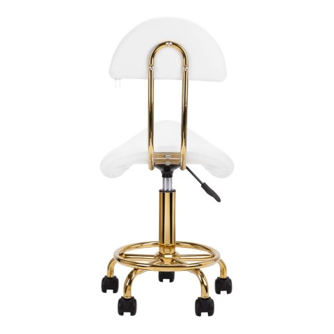 Taboret kosmetyczny 6001-G złoto - biały 2 gat. Taboret kosmetyczny 6001-G złoto - biały 2 gat.