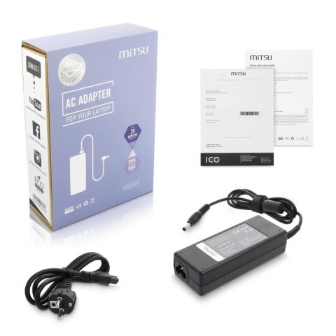 Zasilacz sieciowy Mitsu 20V 4.5A (5.5x2.5) 90W do notebooka Fujitsu, Gateway, Lenovo