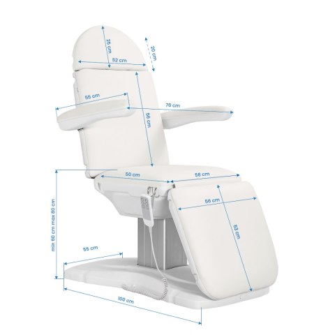 Elektryczny fotel kosmetyczny SILLON Eclipse 3 siln. biały Elektryczny fotel kosmetyczny SILLON Eclipse 3 siln. biały