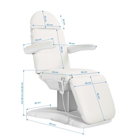 FOTEL KOSMETYCZNY ELEKTR. ECLIPSE 4 SILN. BIAŁY FOTEL KOSMETYCZNY ELEKTR. ECLIPSE 4 SILN. BIAŁY