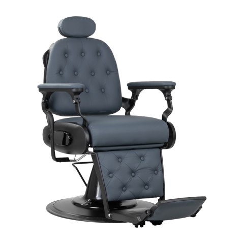 Gabbiano Fotel barberski Francesco grafitowy z czarną szczotkowaną ramą Gabbiano Fotel barberski Francesco grafitowy z czarną szczotkowaną ramą