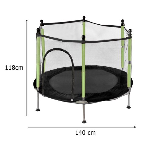 Trampolina ogrodowa dla dzieci siatka 110x140 cm zielona