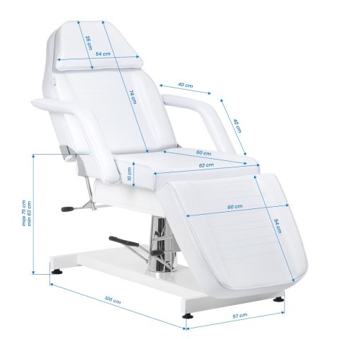 Fotel kosmetyczny Sillon hydrauliczny v2 210 biały Fotel kosmetyczny Sillon hydrauliczny v2 210 biały