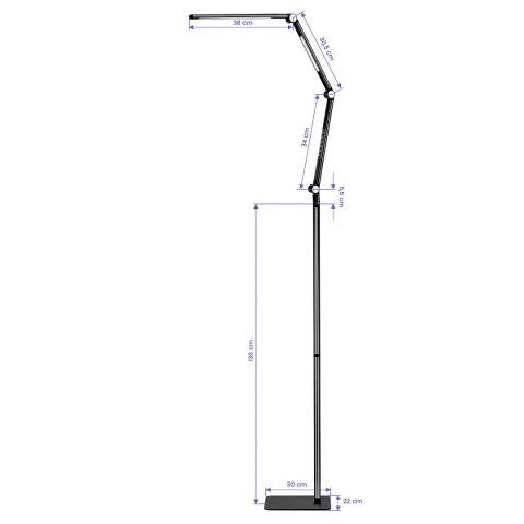 Lampa zabiegowa LED Yoga 22W czarna Lampa zabiegowa LED Yoga 22W czarna