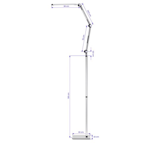 Lampa zabiegowa LED Yoga 22W srebrna Lampa zabiegowa LED Yoga 22W srebrna