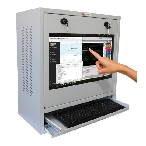 Szafa Techly na komputer przemysłowy PC i monitor dotykowy 22" Szafa Techly na komputer przemysłowy PC i monitor dotykowy 22"