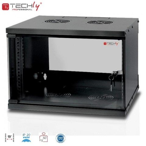 Szafa wisząca TechlyPro ECO 19" 6U/450 zmontowana, czarna Szafa wisząca TechlyPro ECO 19" 6U/450 zmontowana, czarna